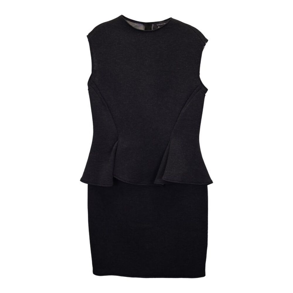 Lanvin 2014 Peplum Waist Dress in Grey Polyamide